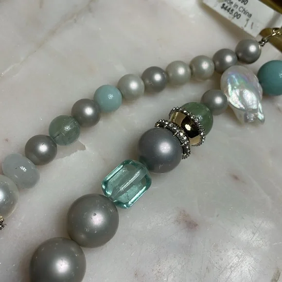 🩵HP 🐳 RARE! ALEXIS BITTAR LARGE BAUBLE NECKLACE Freshwater Pearl Statement Piece - Picture 8 of 11